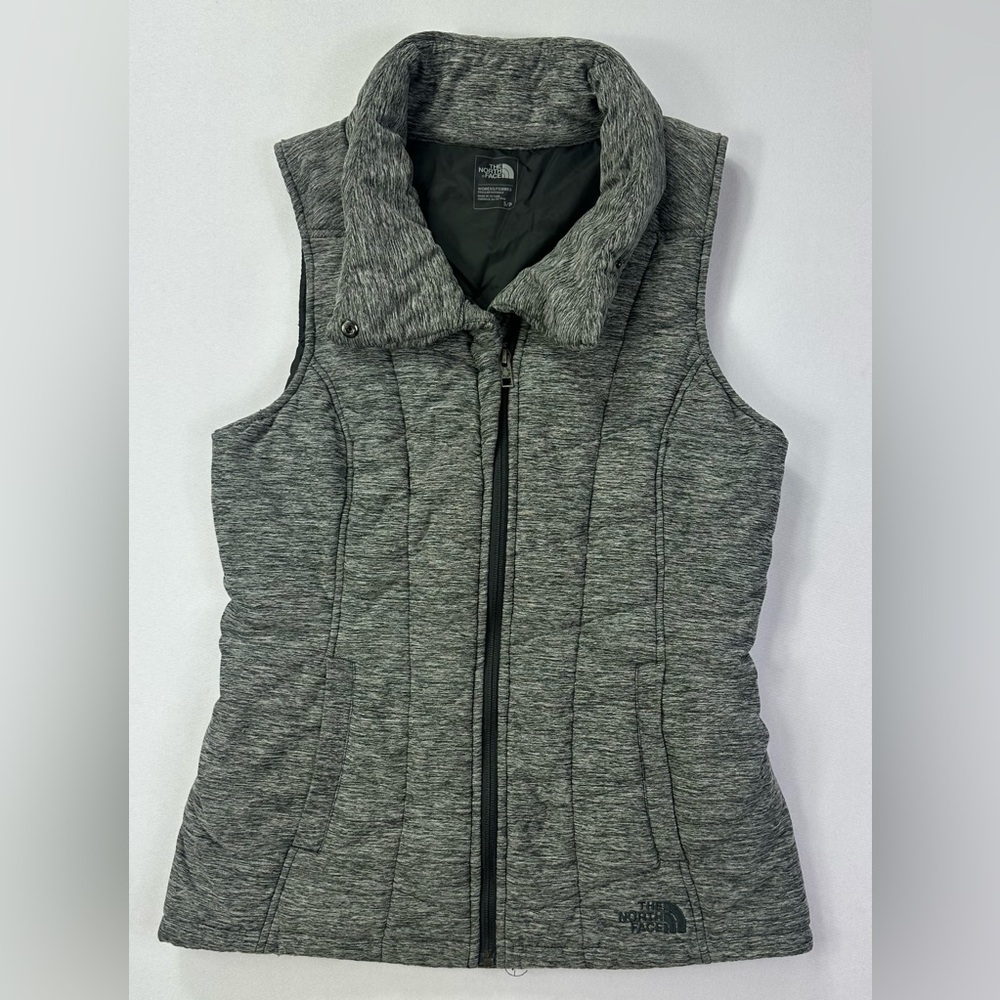 The north face vest heather gray green size Small